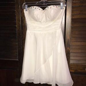 White strapless homecoming dress